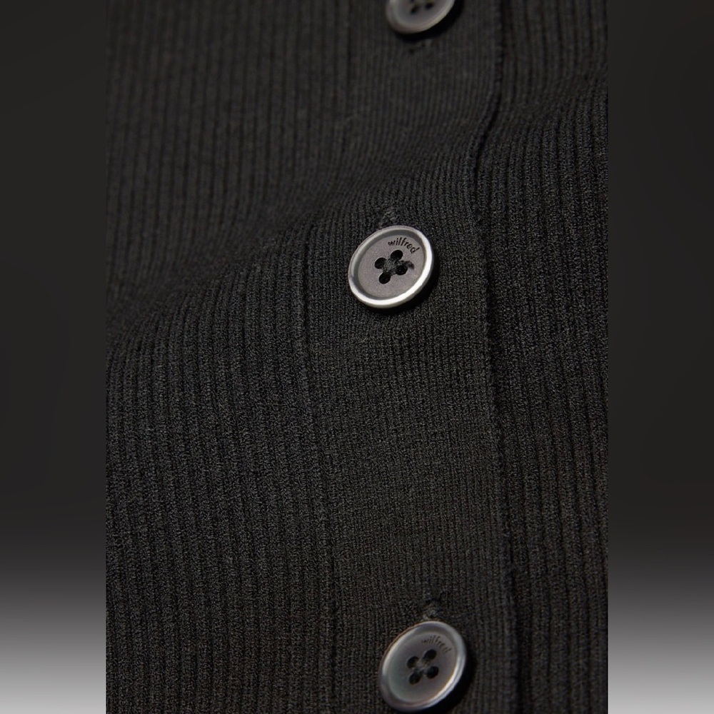 Wilfred Charcoal Tight Long Sleeve Tavola Sweater Dress Button Down Size Small - Picture 2 of 6